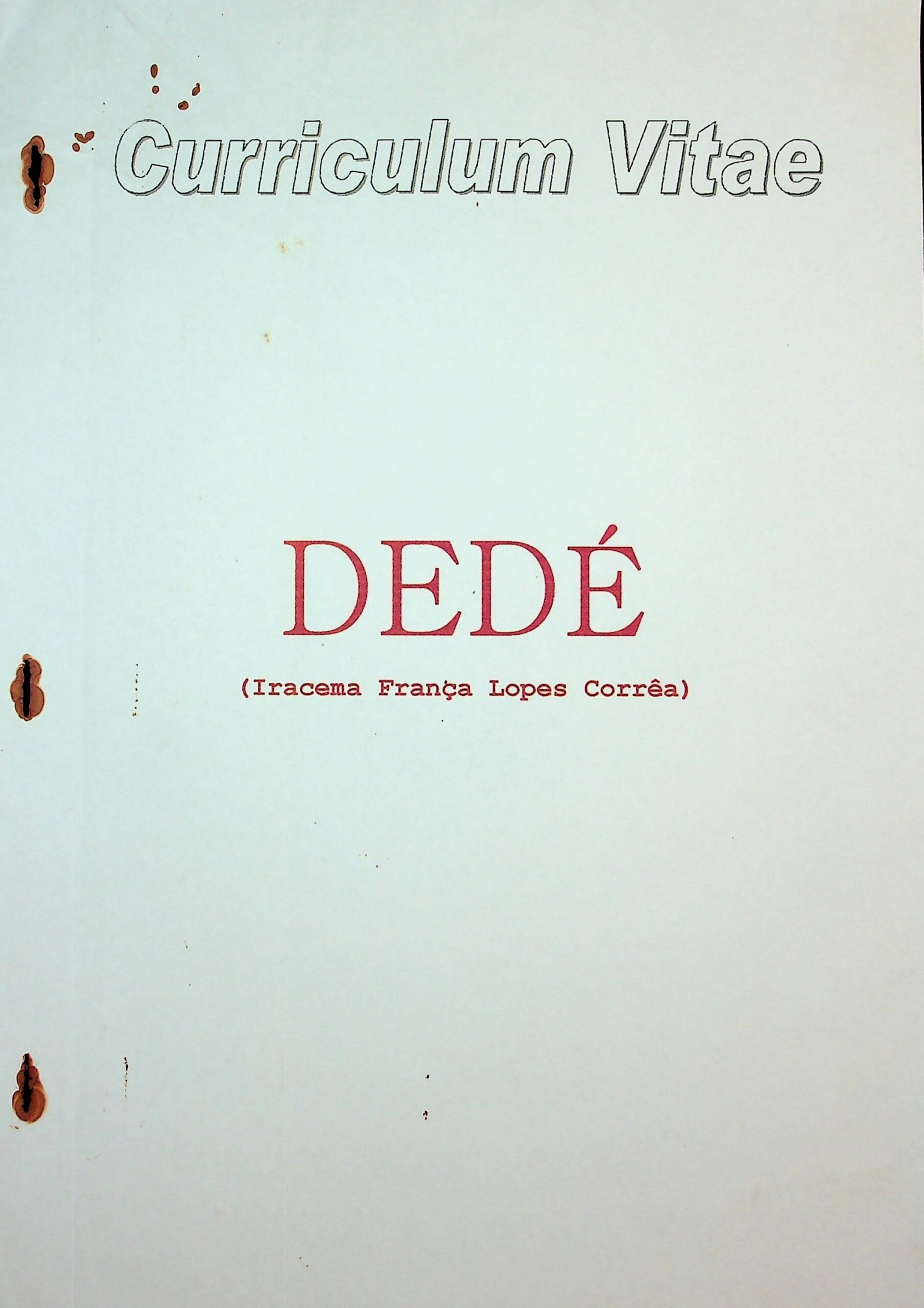 Capa CV completo de Ded&eacute;